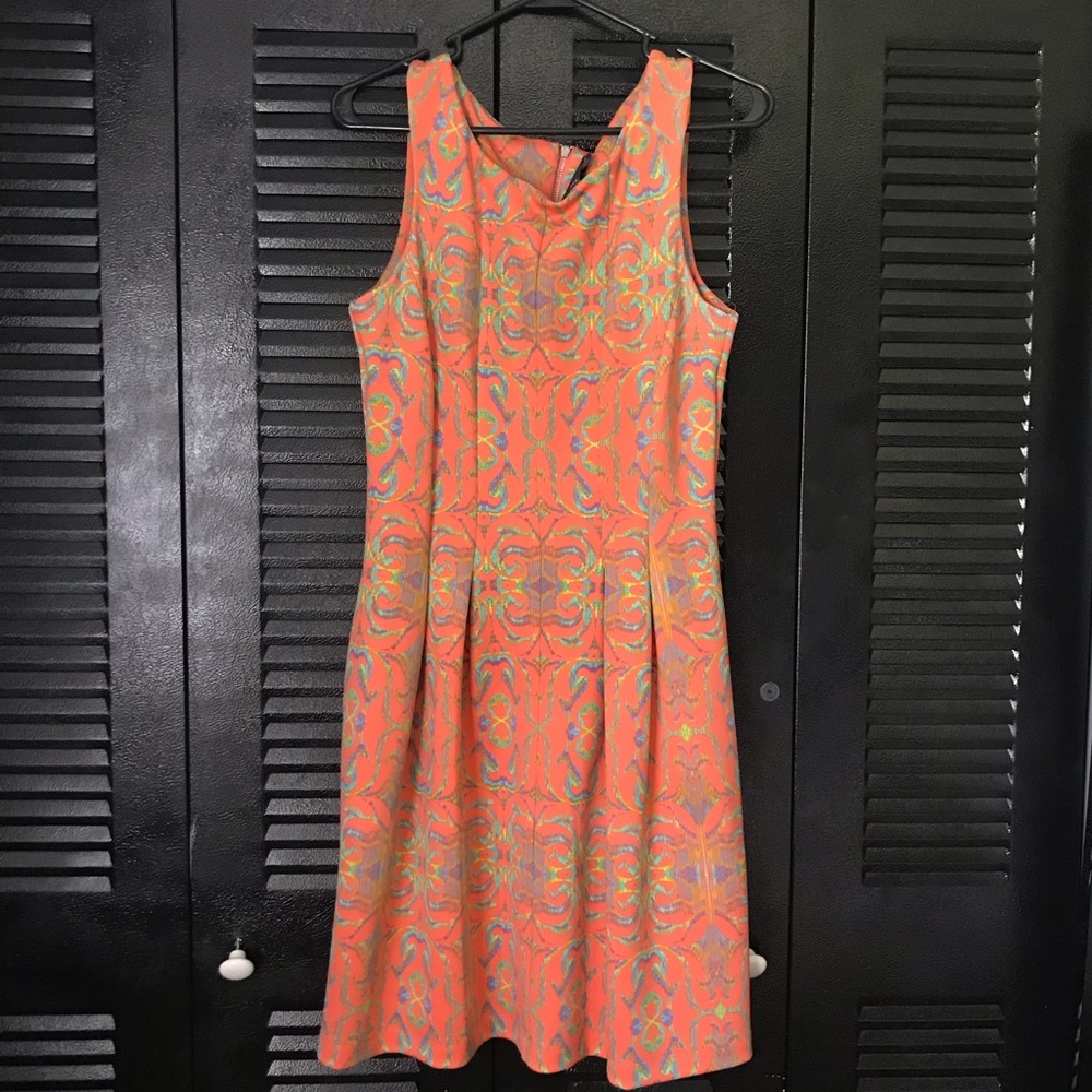 Orange Abstract Patterned Dress